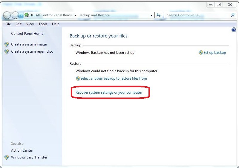 Restore Windows 10 System backup