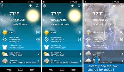 Top Weather Forecast Apps for Android smartphones and tablets
