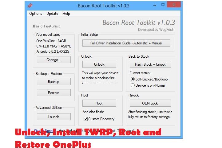 Unlock, Install TWRP, Root and Restore OnePlus