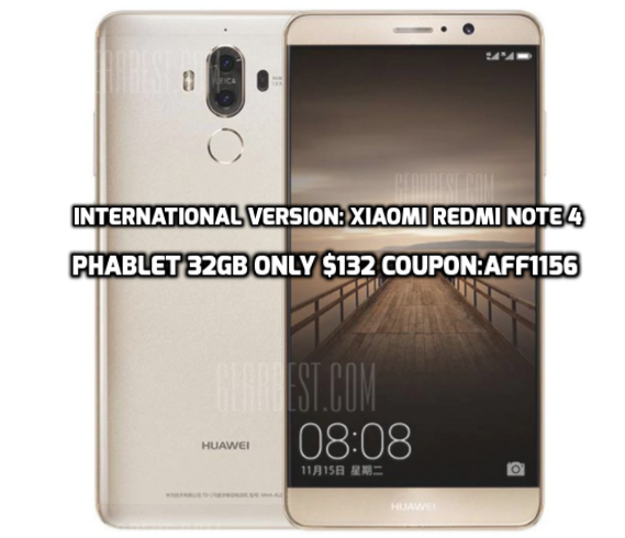 International Version: Xiaomi Redmi Note 4 Phablet 32GB only $132 Coupon:AFF1156